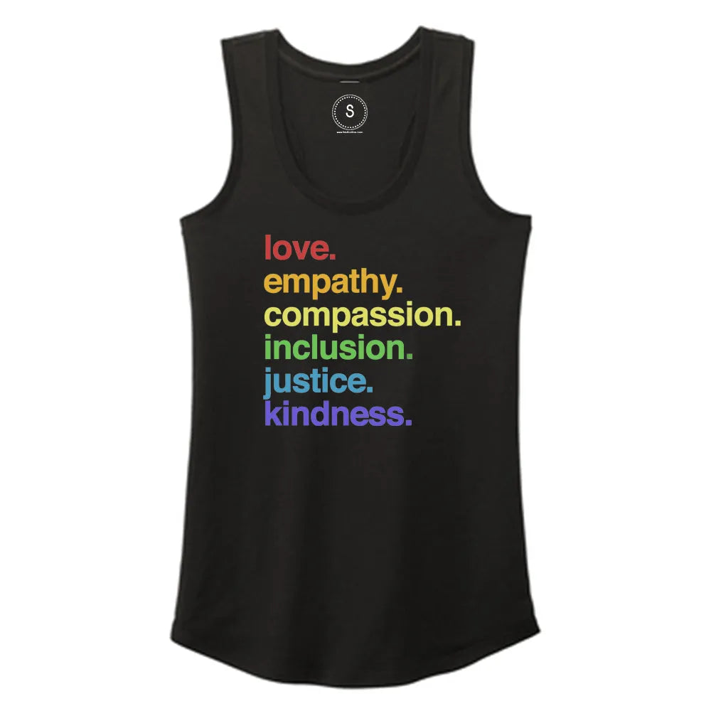 Shop 'Kindness is' Pride Racerback | Kind Cotton-Black at Ruby Joy Boutique, a Women's Clothing Store in Pickerington, Ohio