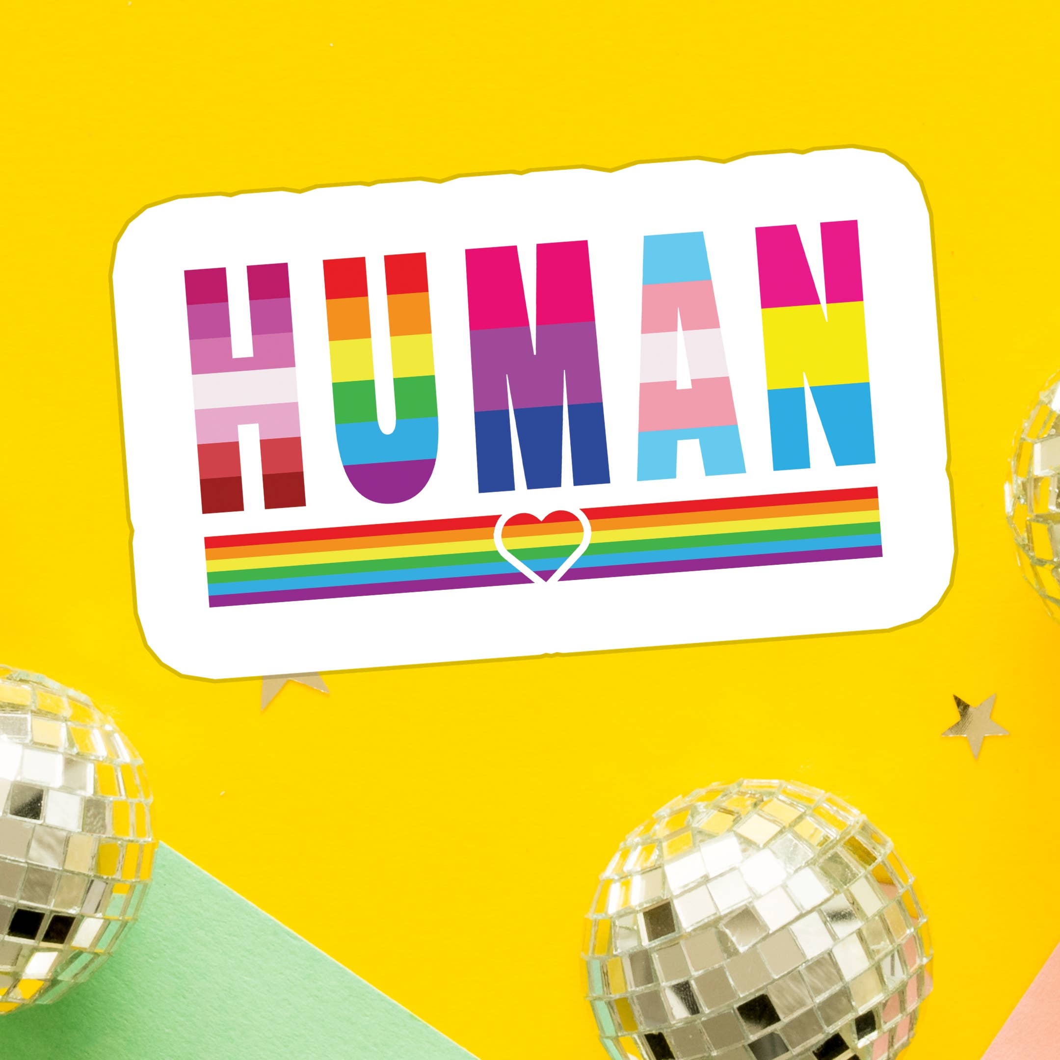 Shop LGBTQIA+ Ally Pride Human | Waterproof Vinyl Sticker- at Ruby Joy Boutique, a Women's Clothing Store in Pickerington, Ohio