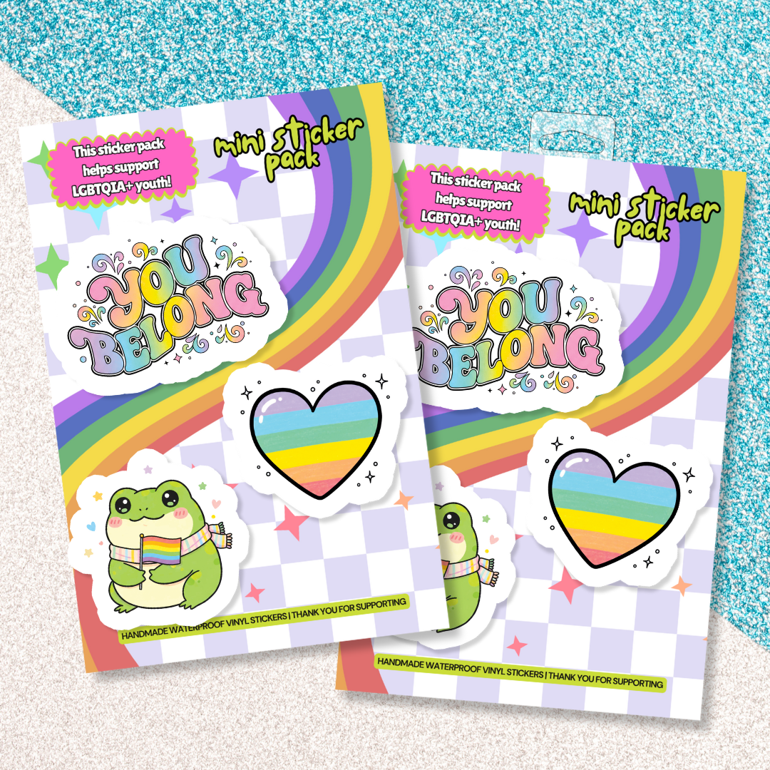 Shop LGBTQIA+ Pride | Trevor Project Fundraiser | Waterproof Vinyl Sticker Pack- at Ruby Joy Boutique, a Women's Clothing Store in Pickerington, Ohio
