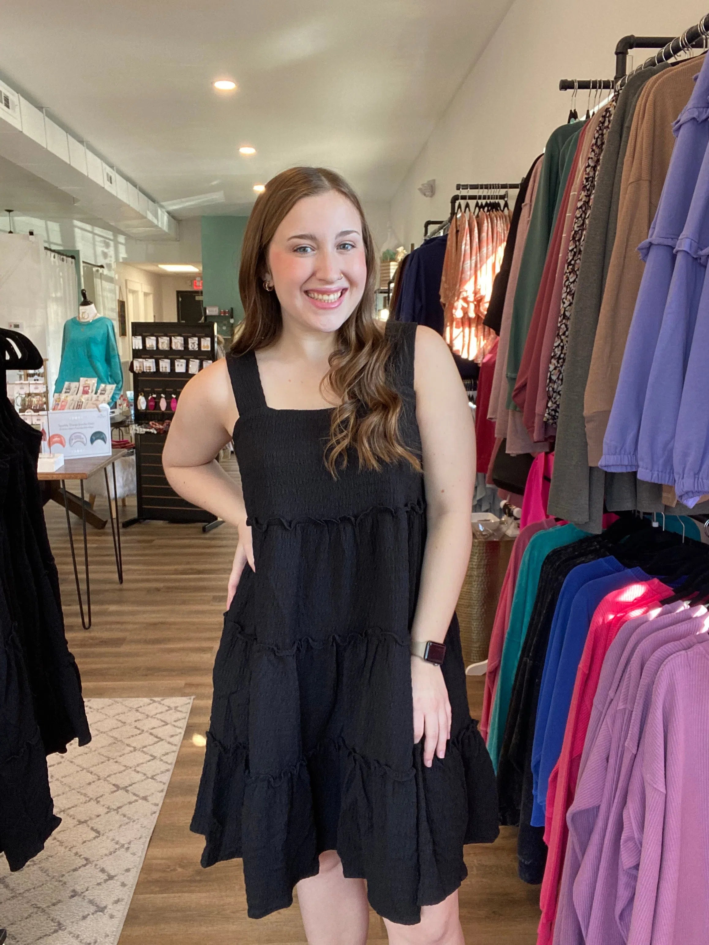 Shop Laiken Midi Dress - Black-Dresses at Ruby Joy Boutique, a Women's Clothing Store in Pickerington, Ohio