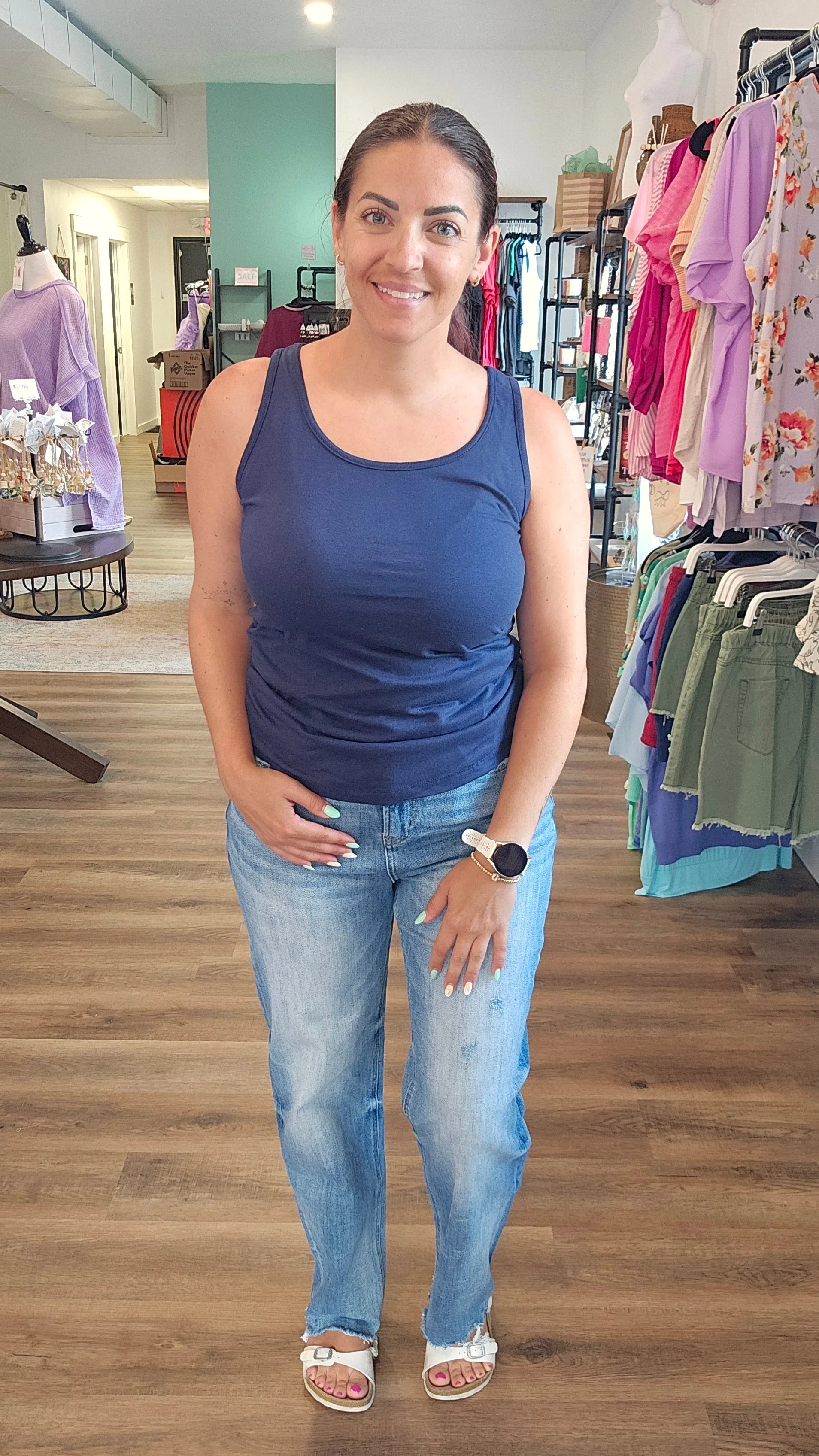 Shop Laila High-Rise Straight Leg | Mica Denim- at Ruby Joy Boutique, a Women's Clothing Store in Pickerington, Ohio