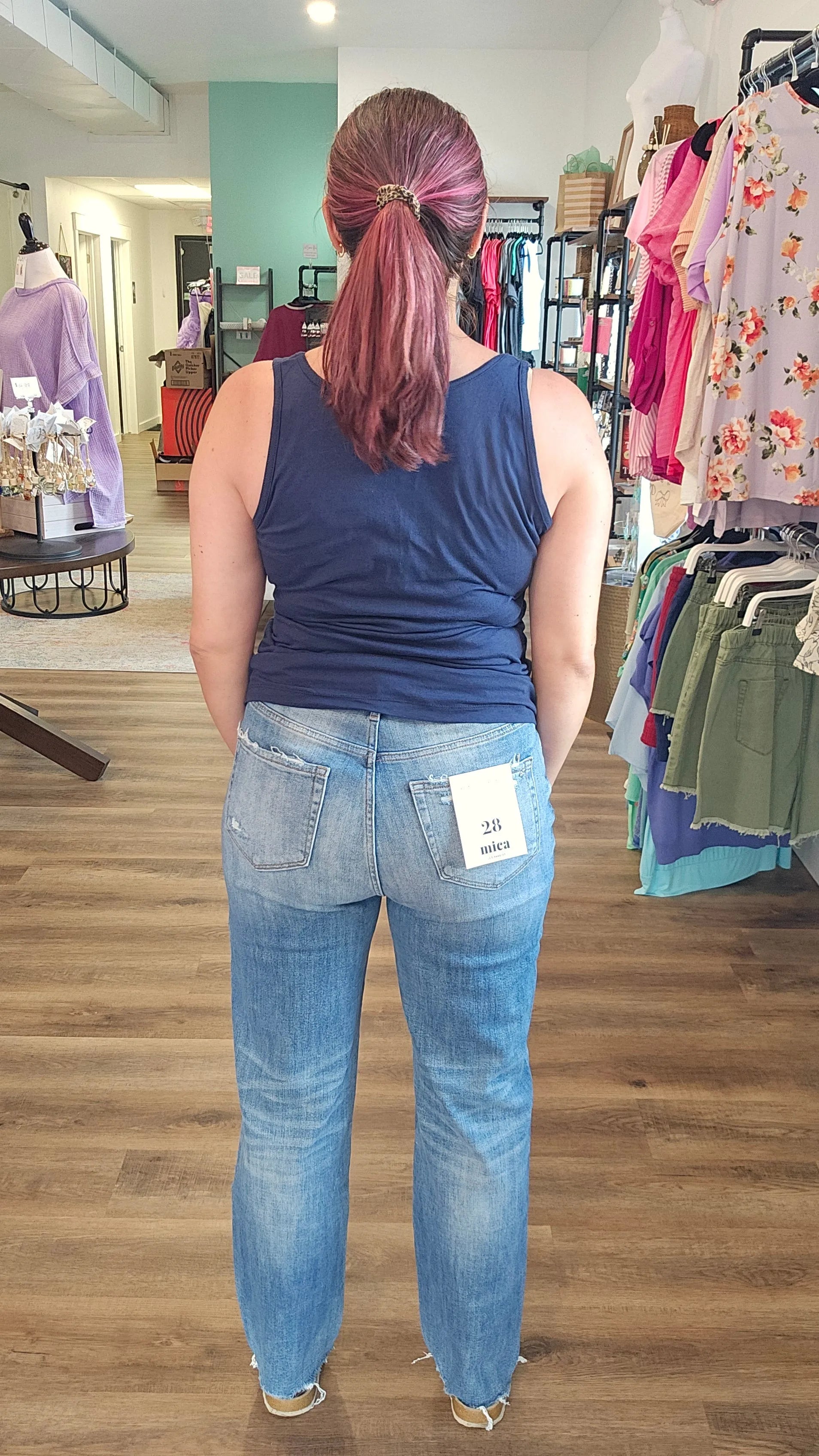 Shop Laila High-Rise Straight Leg | Mica Denim- at Ruby Joy Boutique, a Women's Clothing Store in Pickerington, Ohio