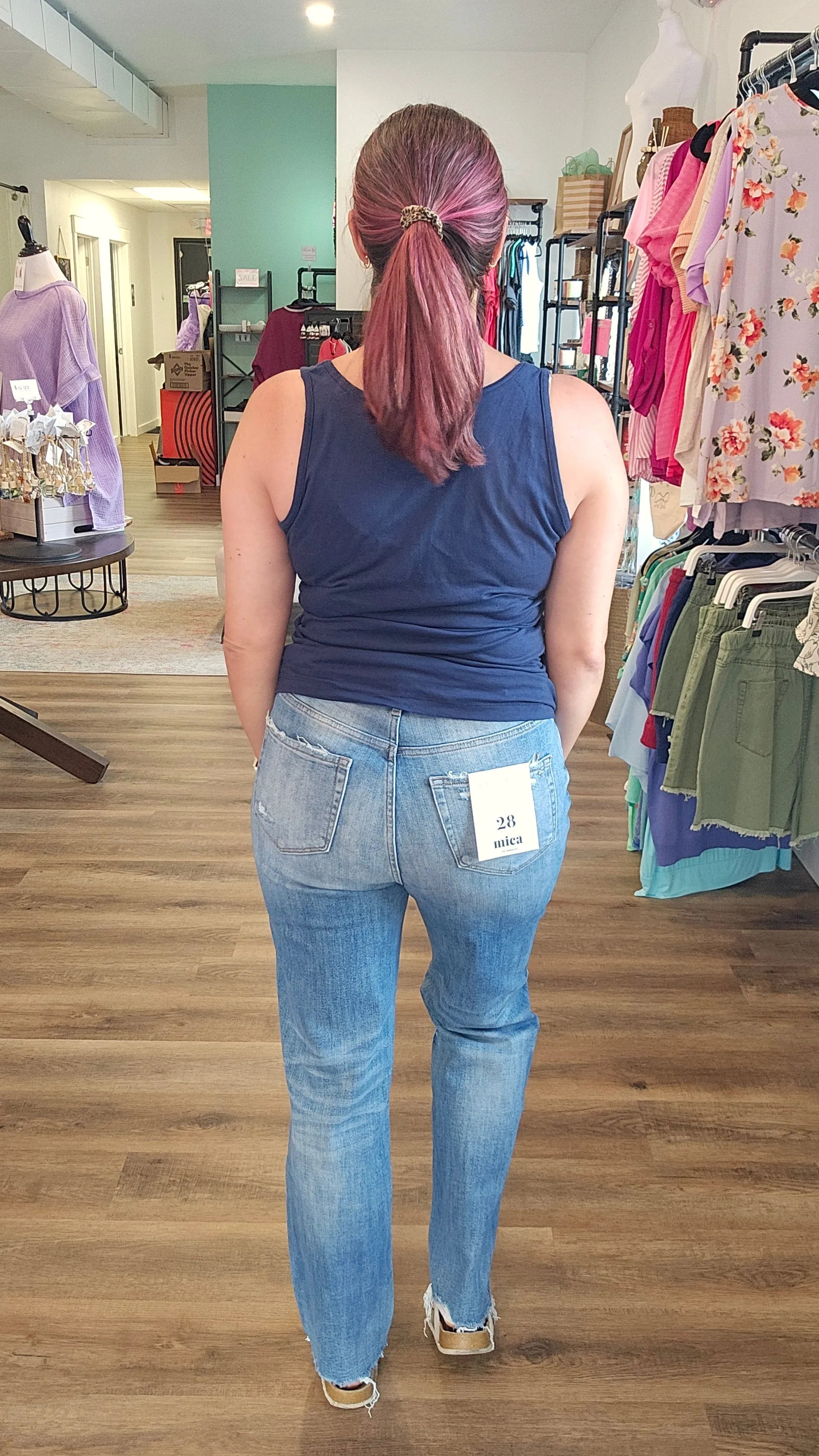 Shop Laila High-Rise Straight Leg | Mica Denim- at Ruby Joy Boutique, a Women's Clothing Store in Pickerington, Ohio