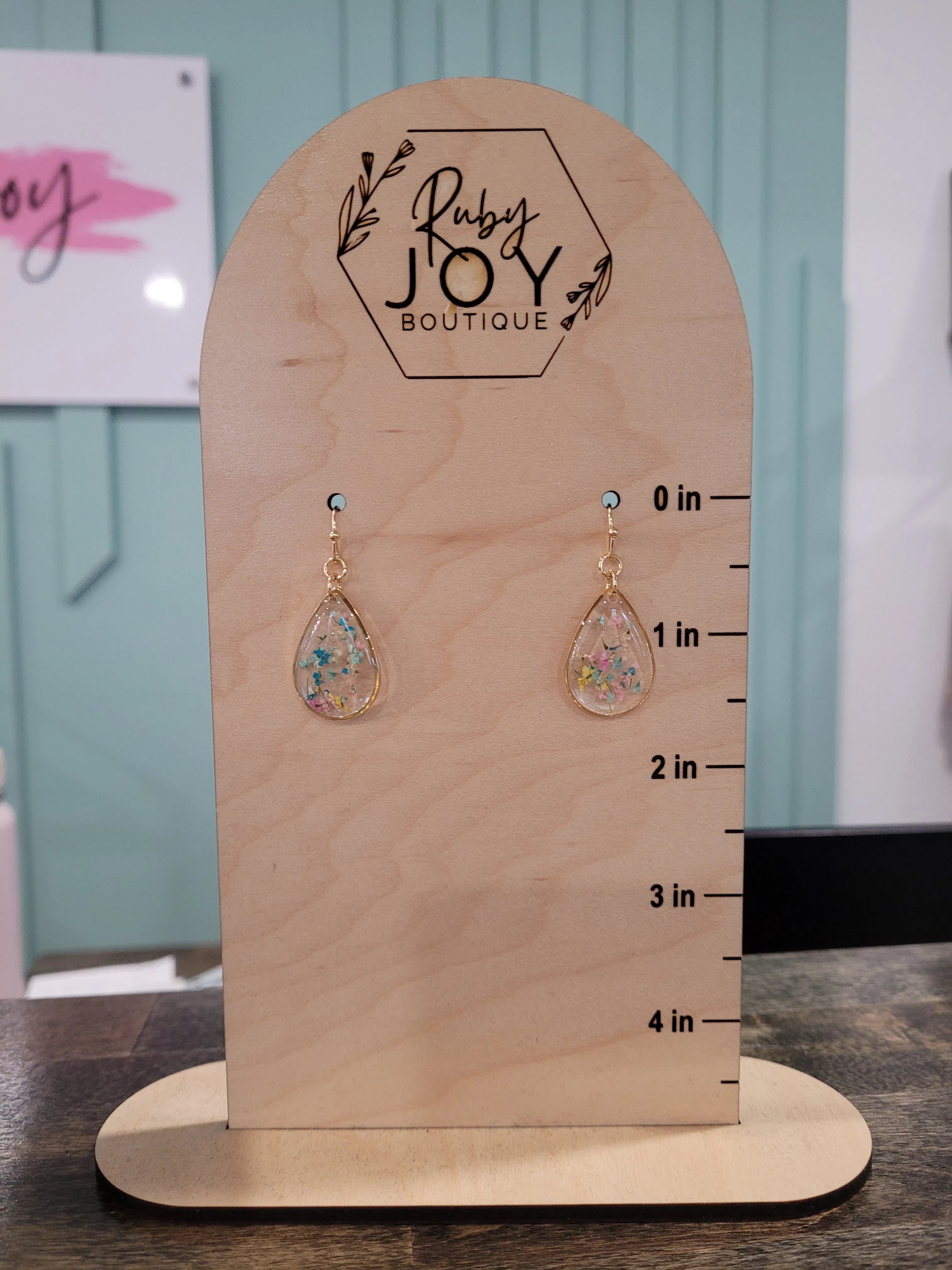 Shop Lani Floral Teardrop Earrings-Earrings at Ruby Joy Boutique, a Women's Clothing Store in Pickerington, Ohio