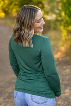 Shop Larissa Long Sleeve - Evergreen-Tops at Ruby Joy Boutique, a Women's Clothing Store in Pickerington, Ohio