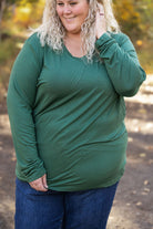 Shop Larissa Long Sleeve - Evergreen-Tops at Ruby Joy Boutique, a Women's Clothing Store in Pickerington, Ohio