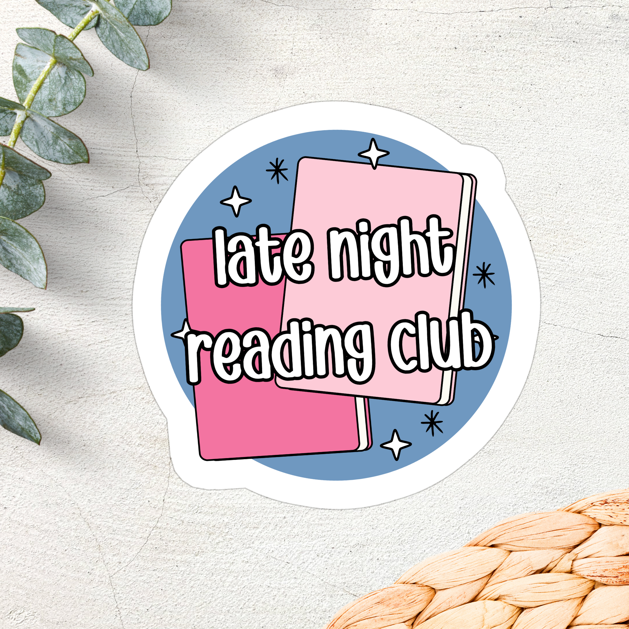 Shop Late Night Reading Club | Waterproof Vinyl Sticker- at Ruby Joy Boutique, a Women's Clothing Store in Pickerington, Ohio