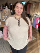 Shop Laurel Henley Top-Shirts & Tops at Ruby Joy Boutique, a Women's Clothing Store in Pickerington, Ohio