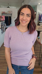 Shop Lavender Dream Short Sleeve Sweater- at Ruby Joy Boutique, a Women's Clothing Store in Pickerington, Ohio