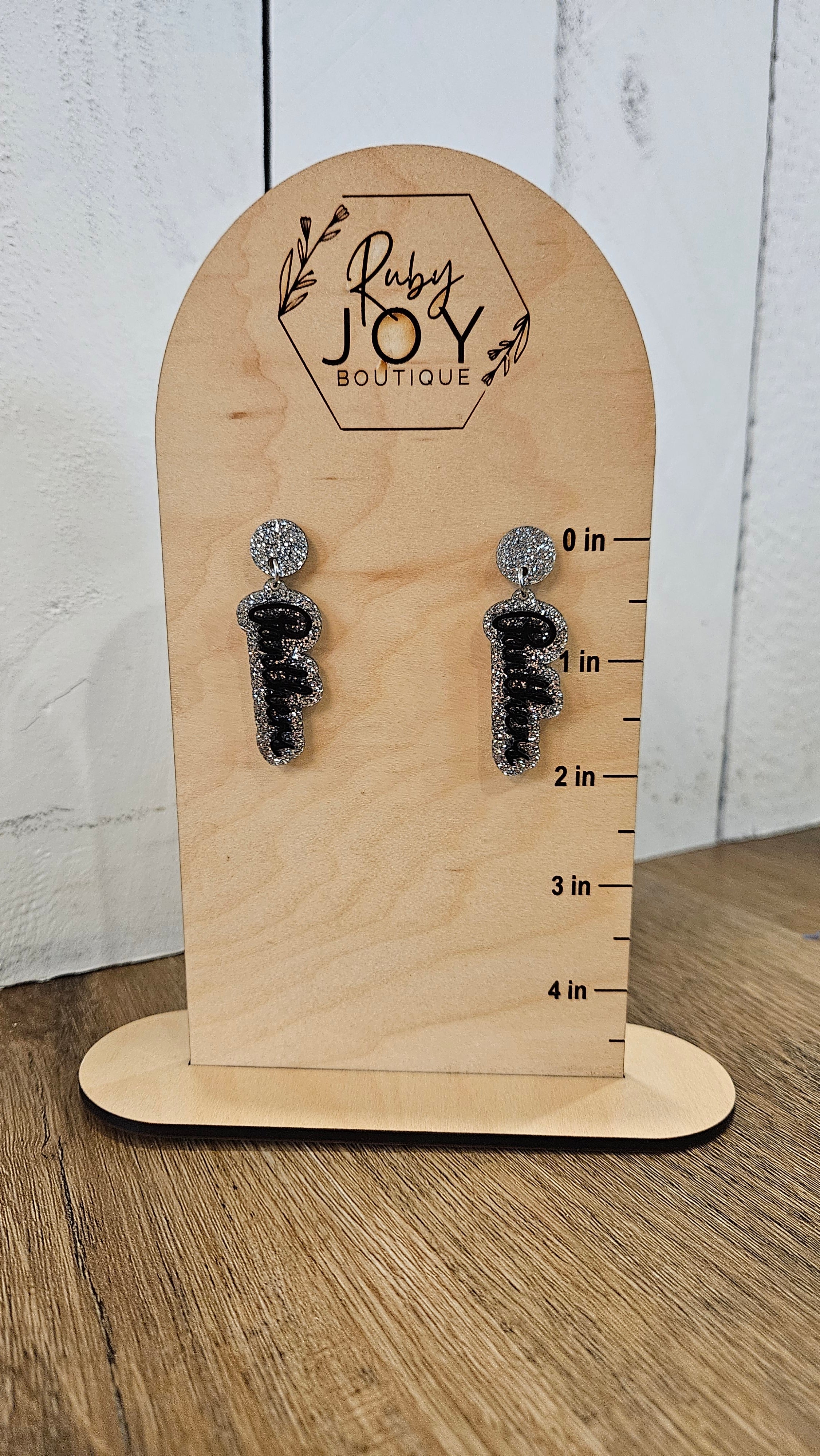 Shop Layered Script Spirit Earrings - Panthers- at Ruby Joy Boutique, a Women's Clothing Store in Pickerington, Ohio