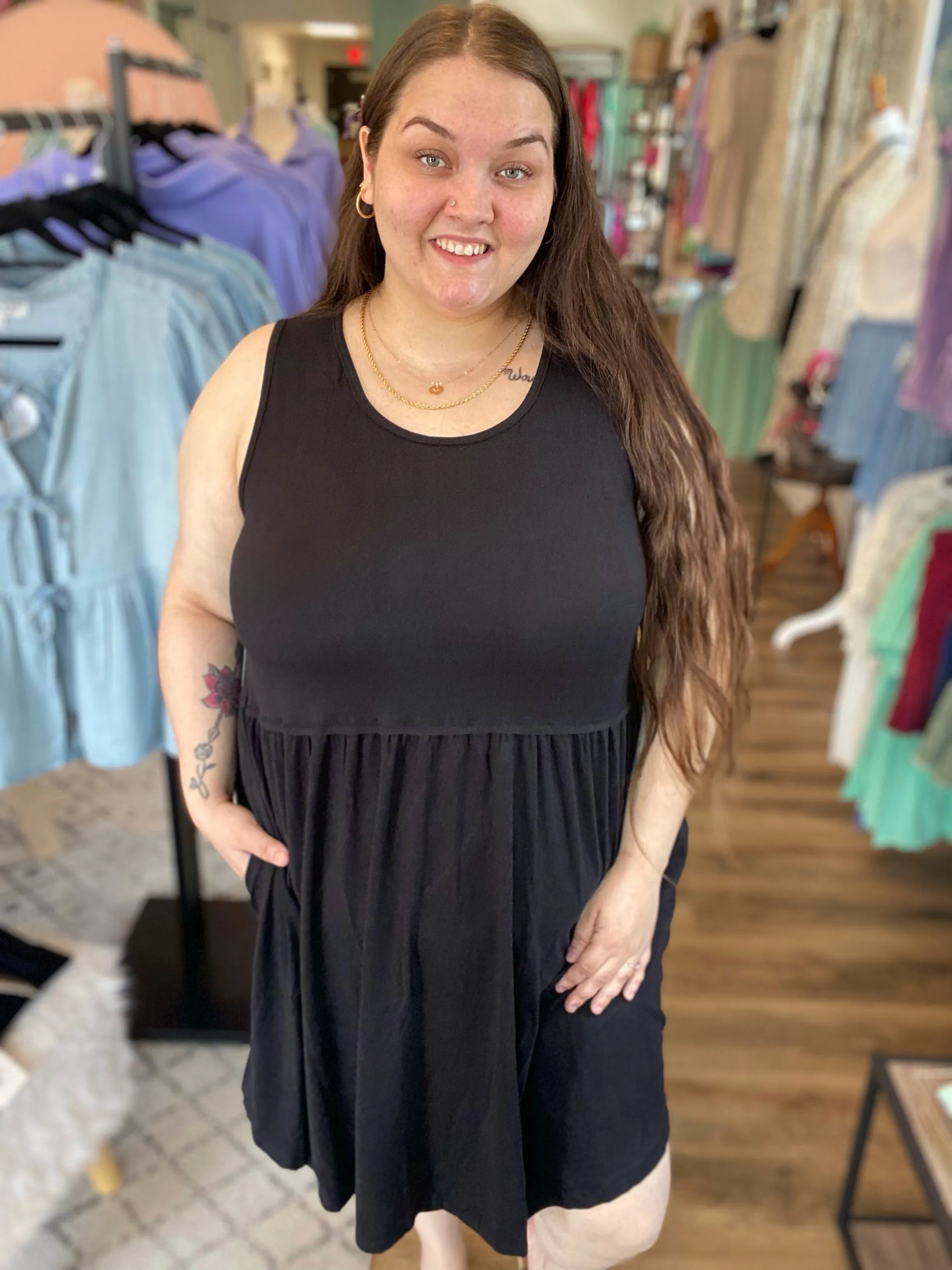 Shop Libby Babydoll Dress - Black-XLarge at Ruby Joy Boutique, a Women's Clothing Store in Pickerington, Ohio
