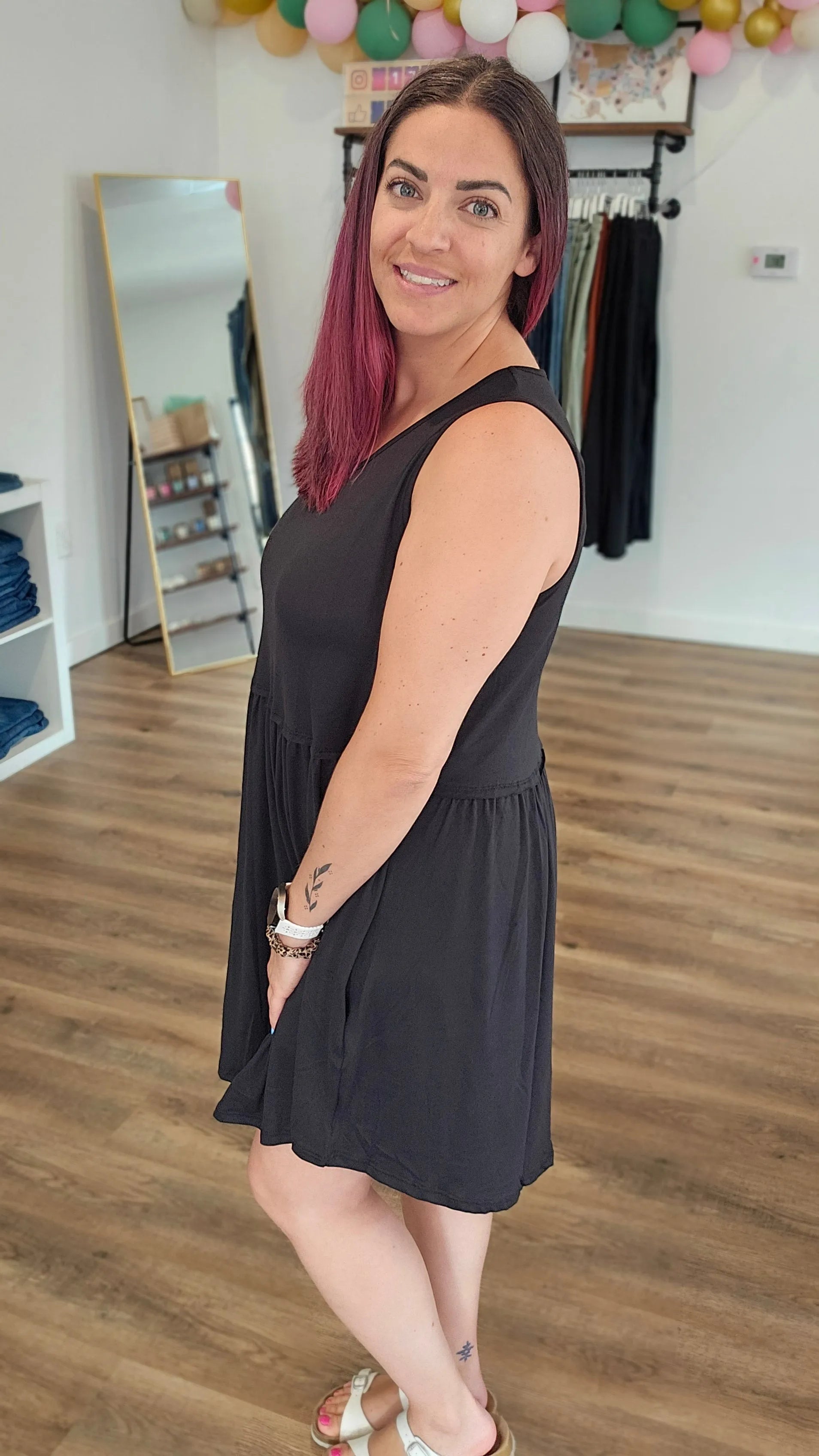 Shop Libby Babydoll Dress - Black- at Ruby Joy Boutique, a Women's Clothing Store in Pickerington, Ohio