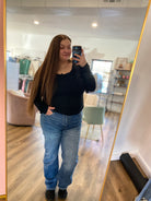 Shop Light Wash High-Rise Slim Straight Jeans | Mica Denim- at Ruby Joy Boutique, a Women's Clothing Store in Pickerington, Ohio