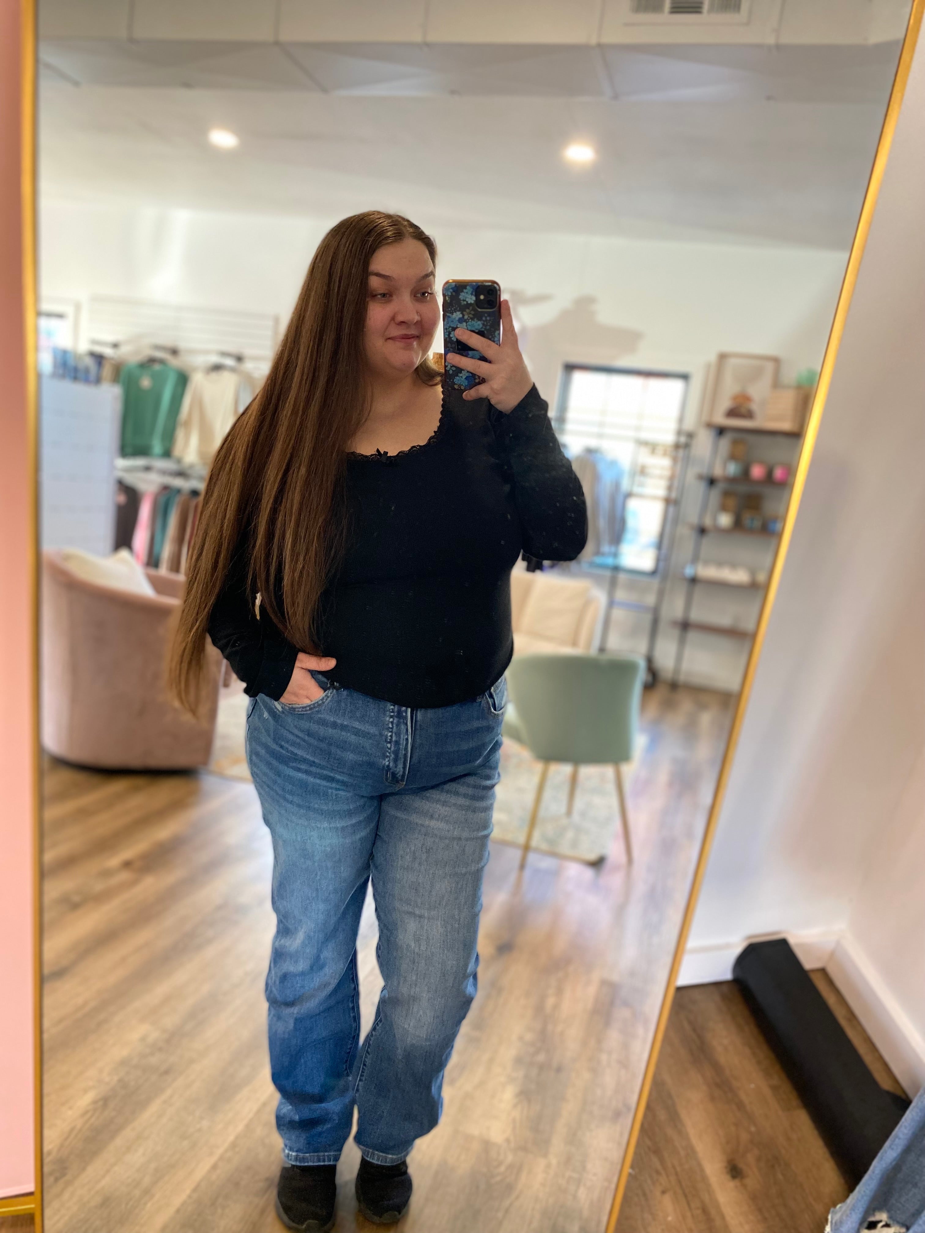 Shop Light Wash High-Rise Slim Straight Jeans | Mica Denim- at Ruby Joy Boutique, a Women's Clothing Store in Pickerington, Ohio