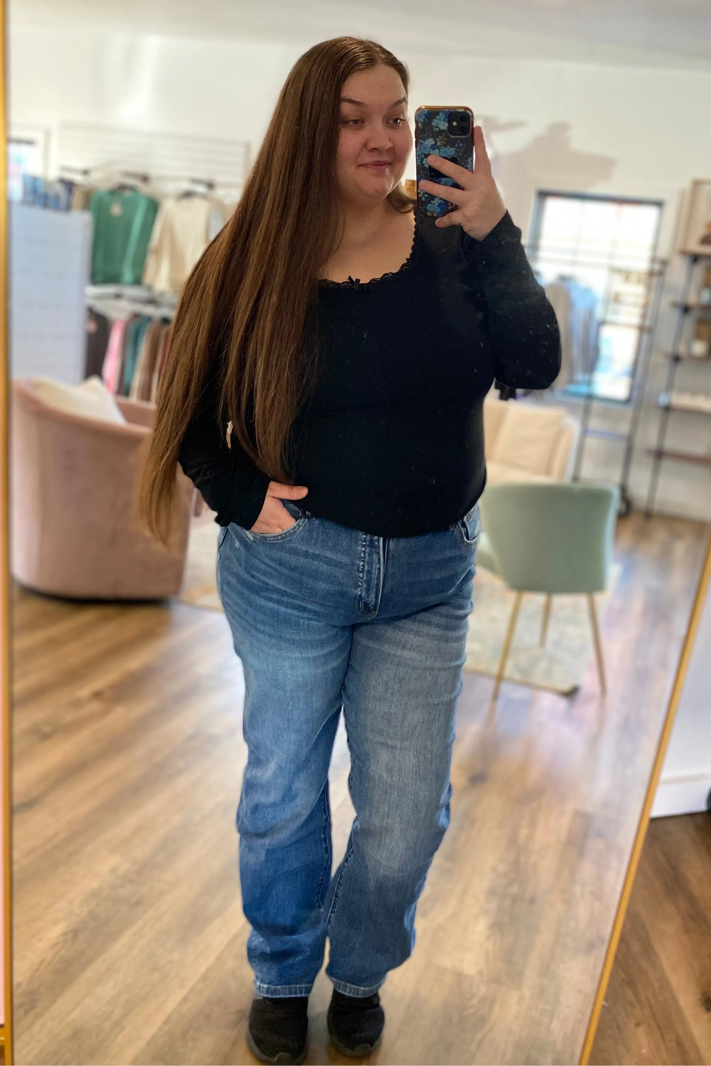 Shop Light Wash High-Rise Slim Straight Jeans | Mica Denim- at Ruby Joy Boutique, a Women's Clothing Store in Pickerington, Ohio
