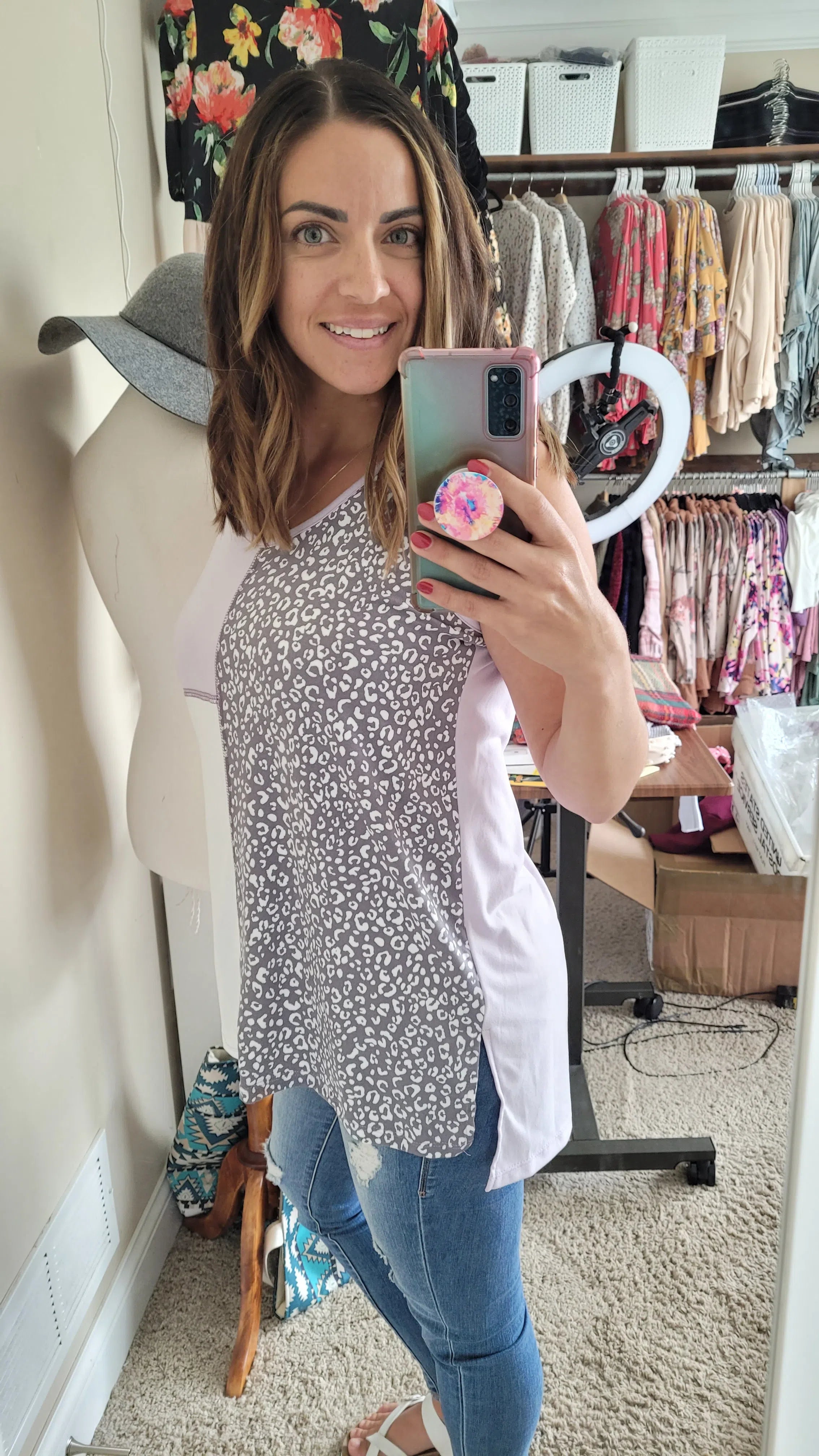 Shop Lilac & Leopard tank-Tank Top at Ruby Joy Boutique, a Women's Clothing Store in Pickerington, Ohio