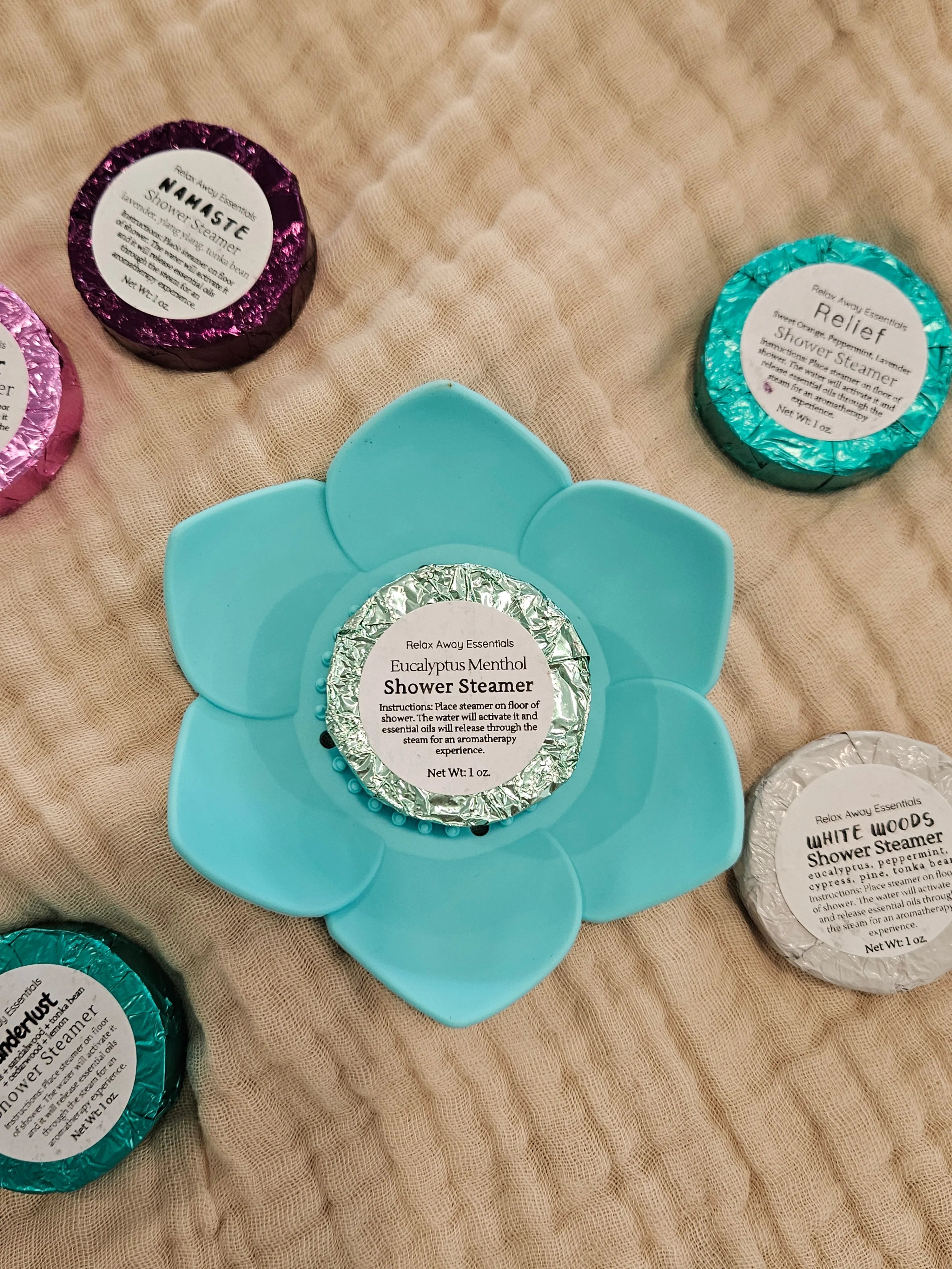 Shop Lotus Shower Steamer Trays-Aqua at Ruby Joy Boutique, a Women's Clothing Store in Pickerington, Ohio