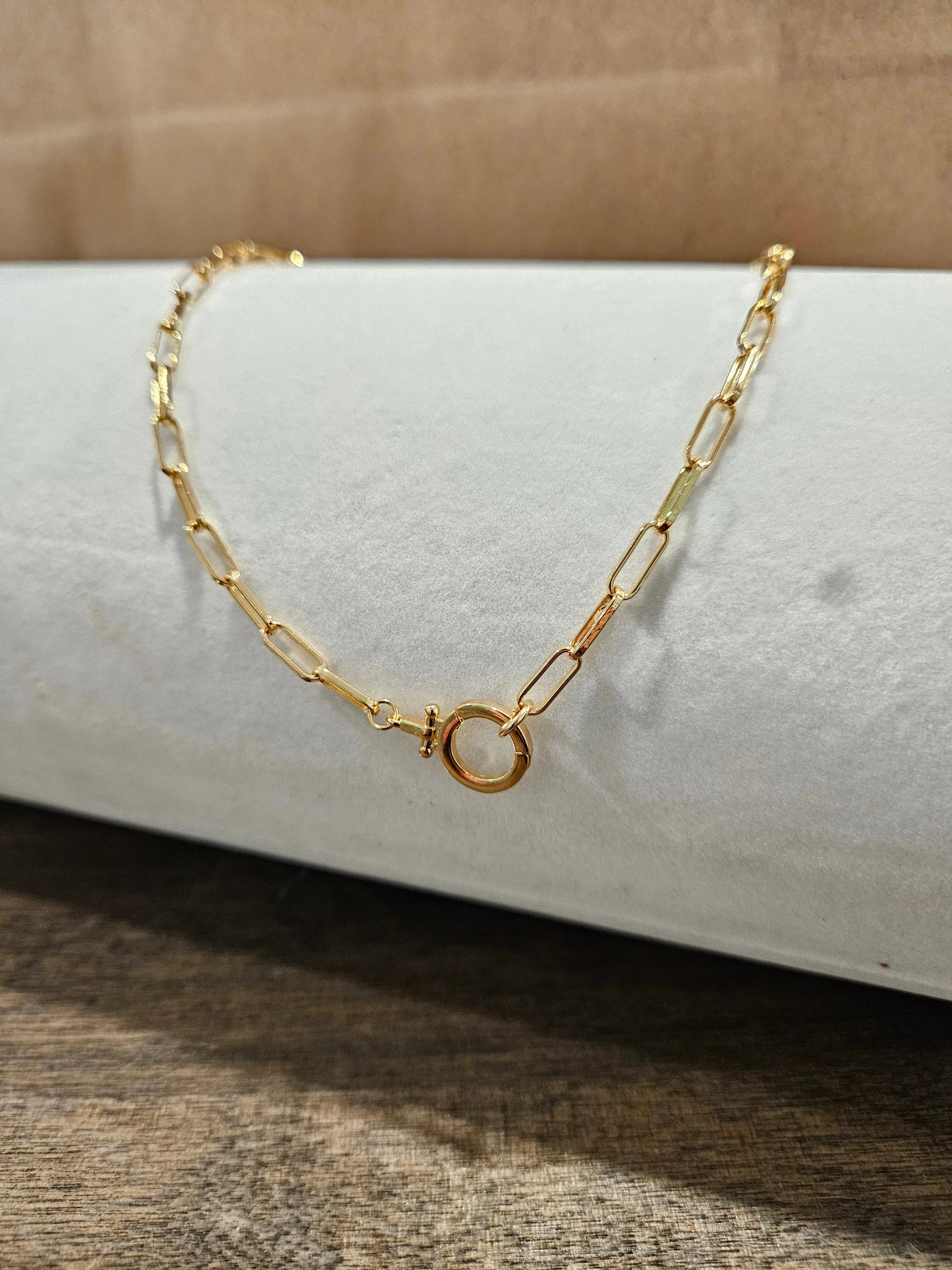 Shop Luxe Clasp Charm Necklace- at Ruby Joy Boutique, a Women's Clothing Store in Pickerington, Ohio