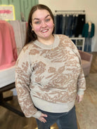 Shop Lynn Floral Print Sweater-Sweater at Ruby Joy Boutique, a Women's Clothing Store in Pickerington, Ohio