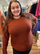 Shop Madison Horizontal Stripe Sweater - Copper-Shirts & Tops at Ruby Joy Boutique, a Women's Clothing Store in Pickerington, Ohio