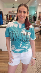 Shop Mama Bleach Tie Dye Tee-Graphic Tee at Ruby Joy Boutique, a Women's Clothing Store in Pickerington, Ohio