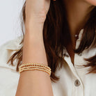 Shop Metal Beaded Stretch Bracelets | Silver and Gold Mix- at Ruby Joy Boutique, a Women's Clothing Store in Pickerington, Ohio