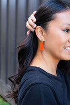 Shop Mia Mini Earrings - Orange Glitter- at Ruby Joy Boutique, a Women's Clothing Store in Pickerington, Ohio