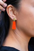 Shop Mia Mini Earrings - Orange Glitter- at Ruby Joy Boutique, a Women's Clothing Store in Pickerington, Ohio