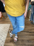 Shop Mid Rise Raw Hem Skinny Jeans | Judy Blue-Jeans at Ruby Joy Boutique, a Women's Clothing Store in Pickerington, Ohio