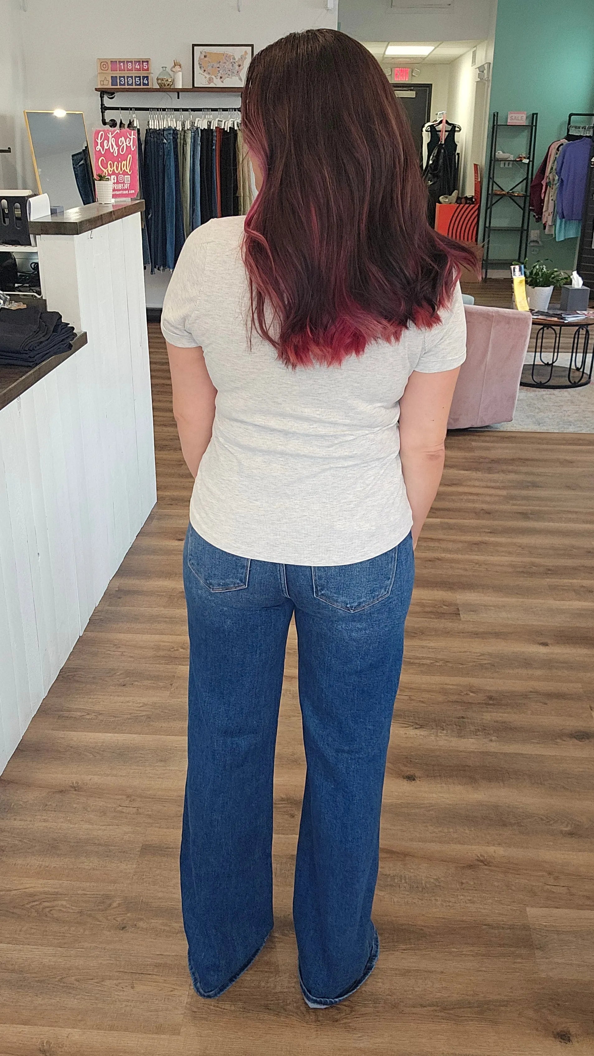 Shop Mid-Rise Wide Leg Front Seam Jeans | Risen- at Ruby Joy Boutique, a Women's Clothing Store in Pickerington, Ohio