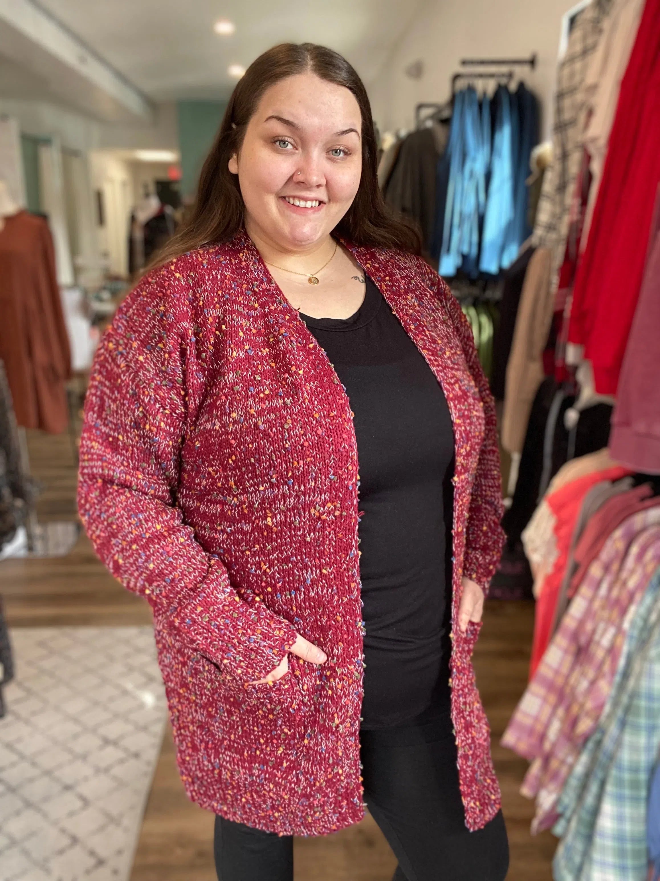 Shop Miley Confetti Cardigans - Best Seller-Cardigan at Ruby Joy Boutique, a Women's Clothing Store in Pickerington, Ohio