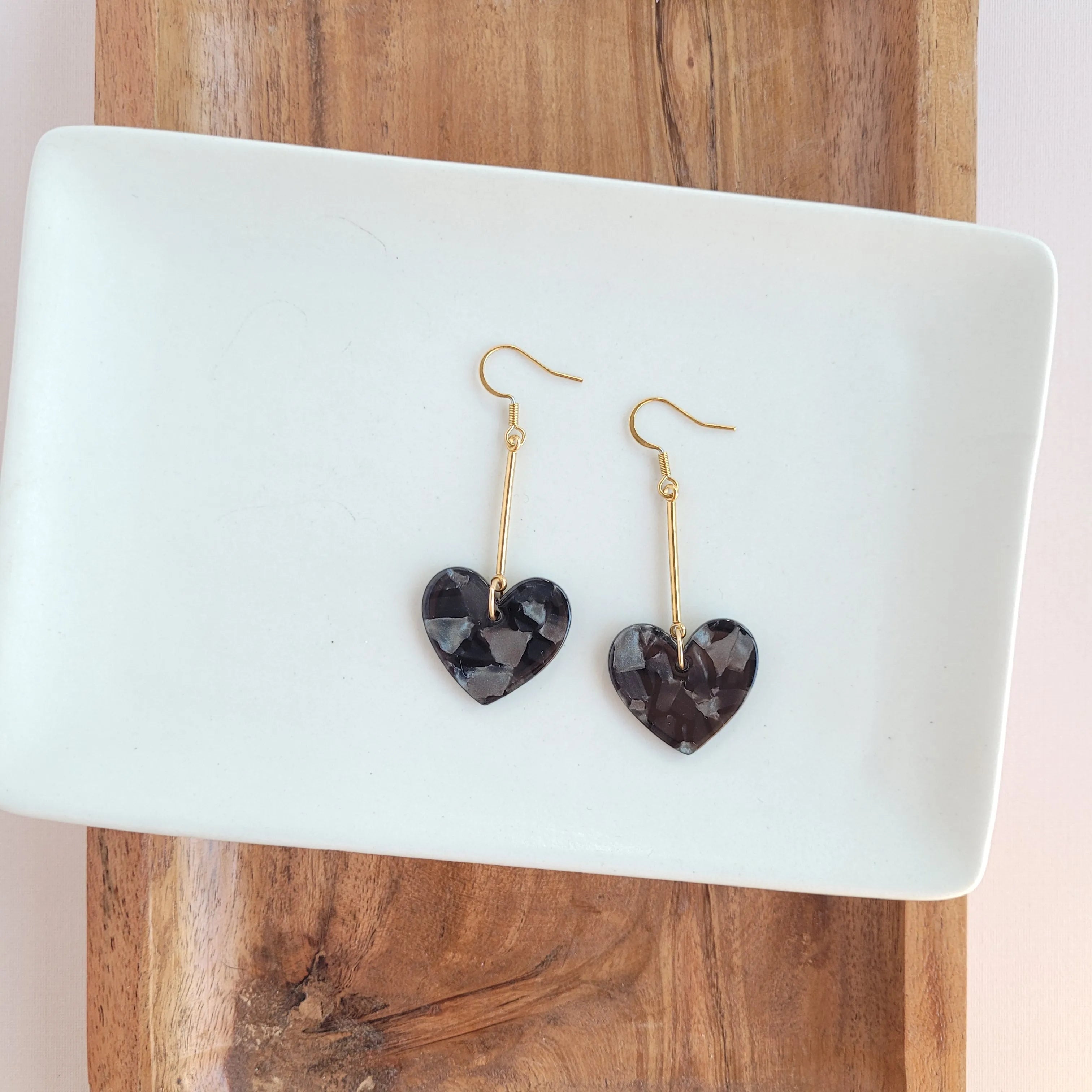 Shop Mina Heart Earrings - Black- at Ruby Joy Boutique, a Women's Clothing Store in Pickerington, Ohio