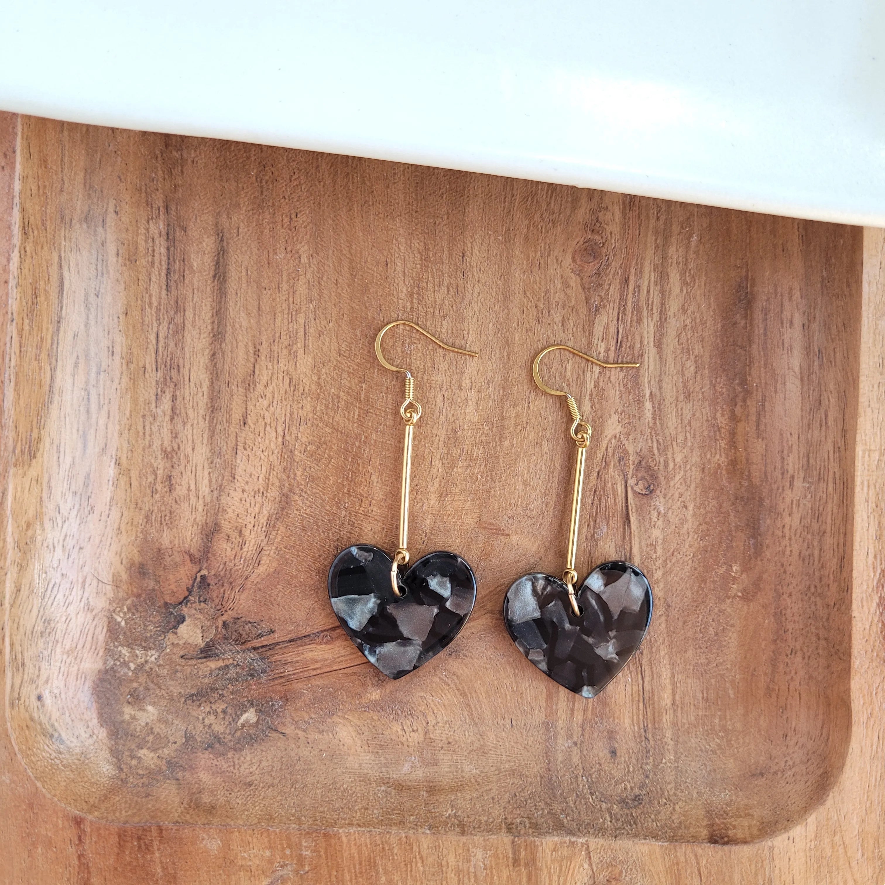 Shop Mina Heart Earrings - Black- at Ruby Joy Boutique, a Women's Clothing Store in Pickerington, Ohio