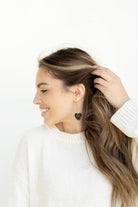 Shop Mina Heart Earrings - Black- at Ruby Joy Boutique, a Women's Clothing Store in Pickerington, Ohio