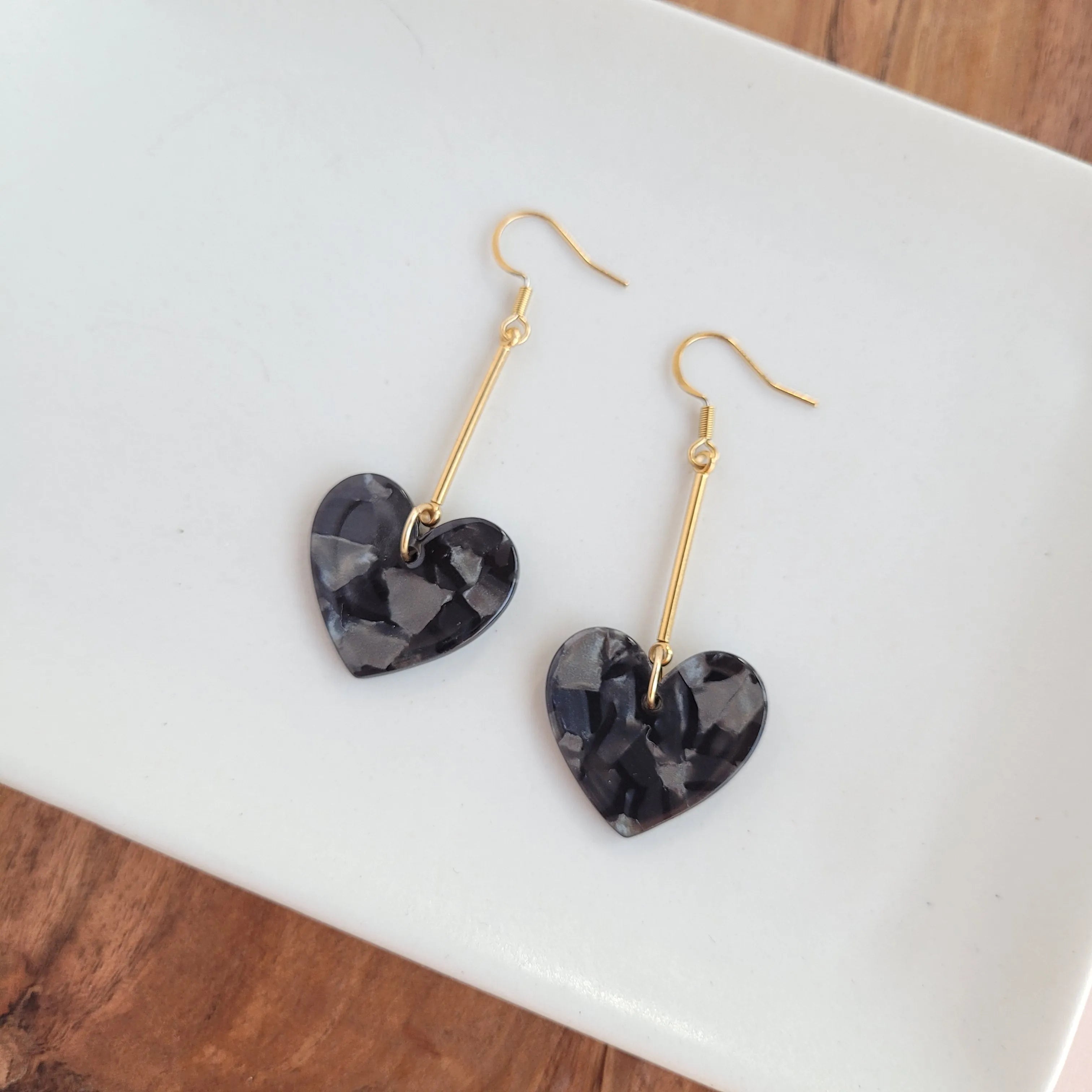 Shop Mina Heart Earrings - Black- at Ruby Joy Boutique, a Women's Clothing Store in Pickerington, Ohio
