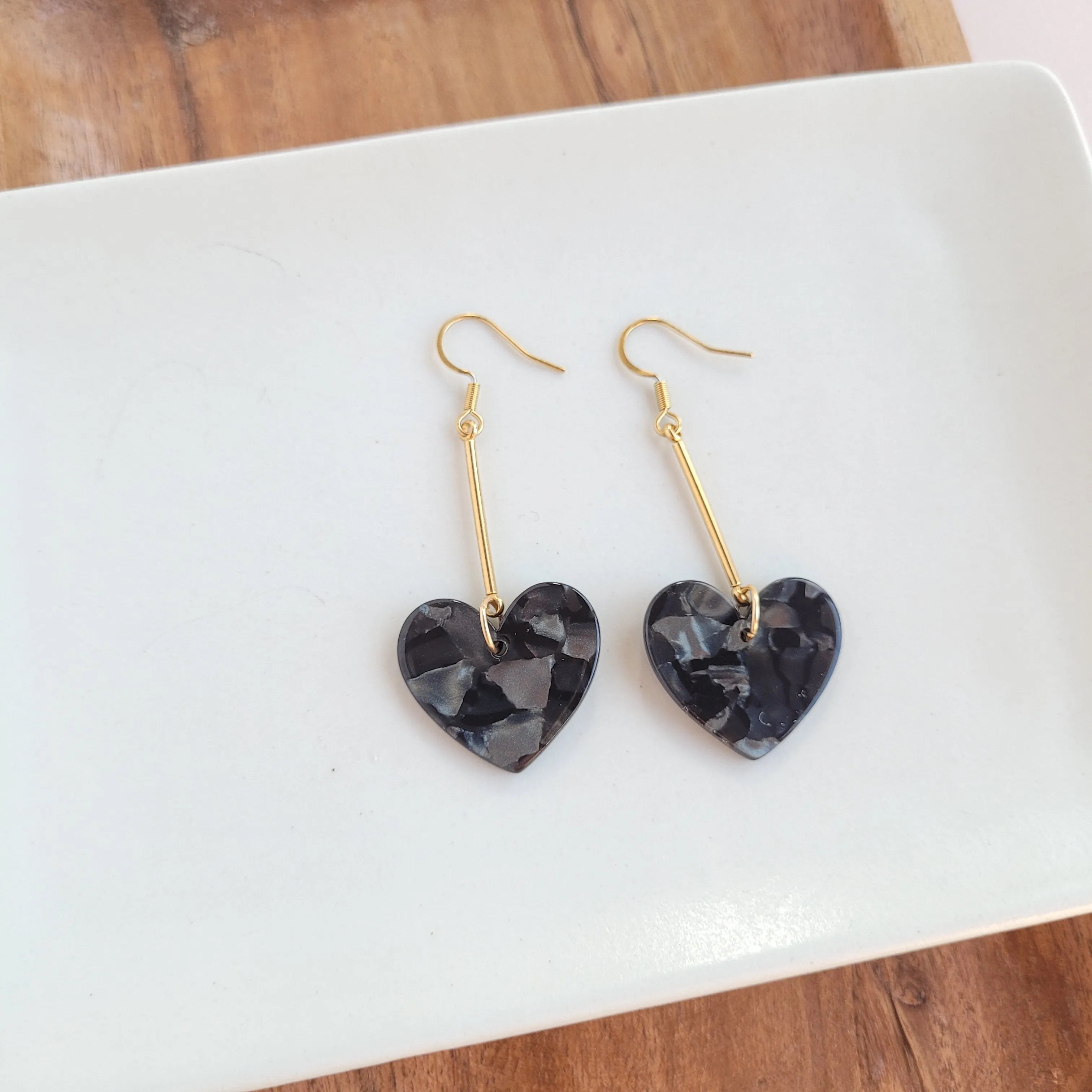 Shop Mina Heart Earrings - Black- at Ruby Joy Boutique, a Women's Clothing Store in Pickerington, Ohio