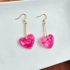Shop Mina Heart Earrings - Hot Pink- at Ruby Joy Boutique, a Women's Clothing Store in Pickerington, Ohio