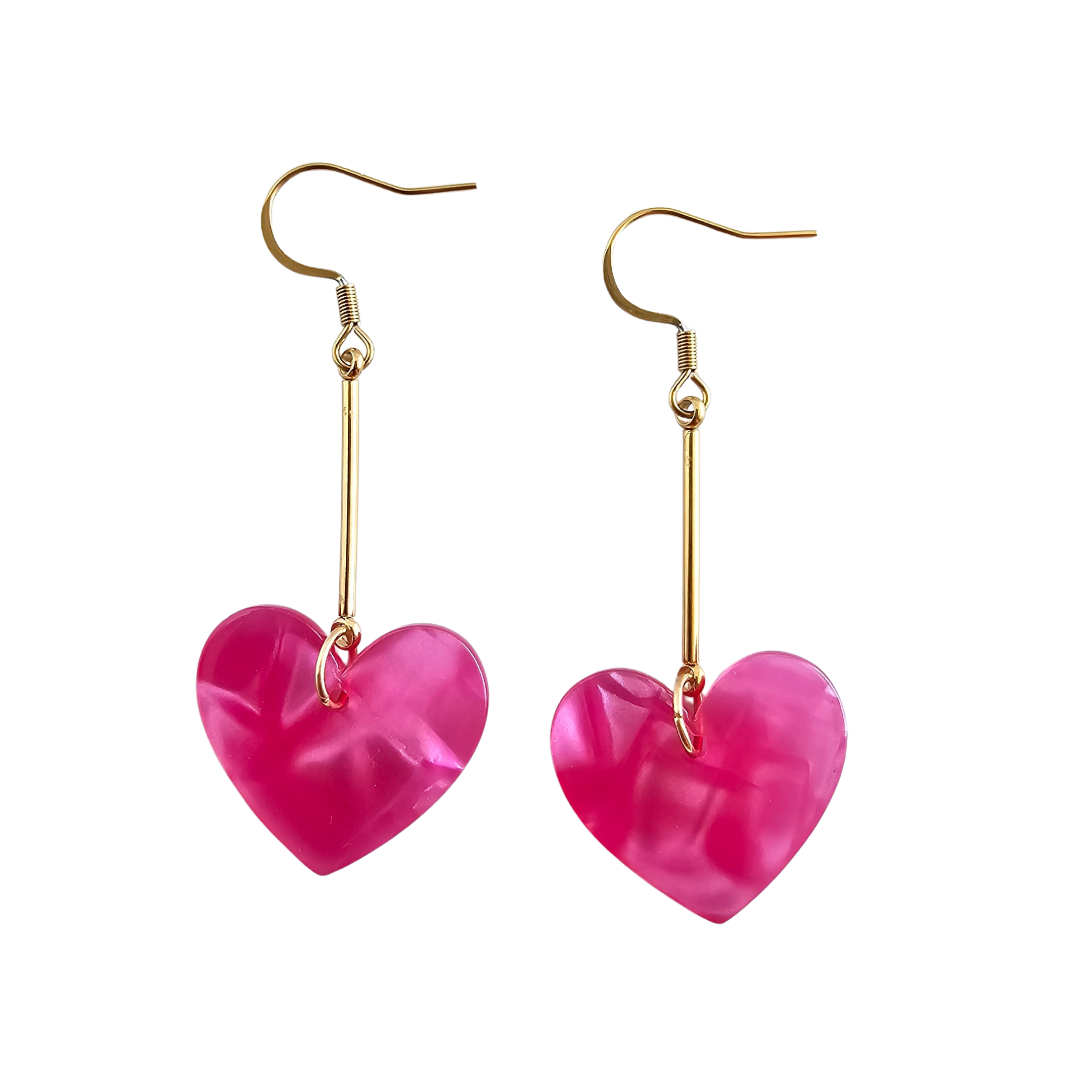 Shop Mina Heart Earrings - Hot Pink- at Ruby Joy Boutique, a Women's Clothing Store in Pickerington, Ohio
