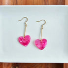 Shop Mina Heart Earrings - Hot Pink- at Ruby Joy Boutique, a Women's Clothing Store in Pickerington, Ohio