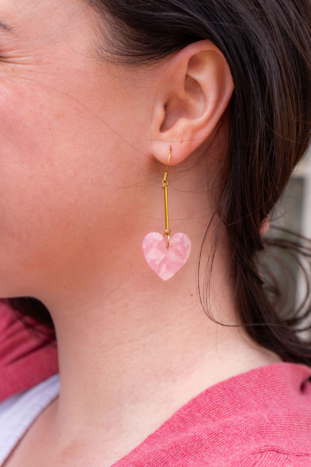 Shop Mina Heart Earrings - Pink- at Ruby Joy Boutique, a Women's Clothing Store in Pickerington, Ohio