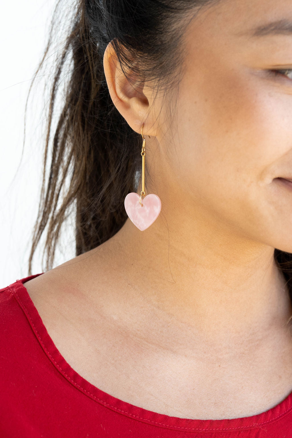Shop Mina Heart Earrings - Pink- at Ruby Joy Boutique, a Women's Clothing Store in Pickerington, Ohio