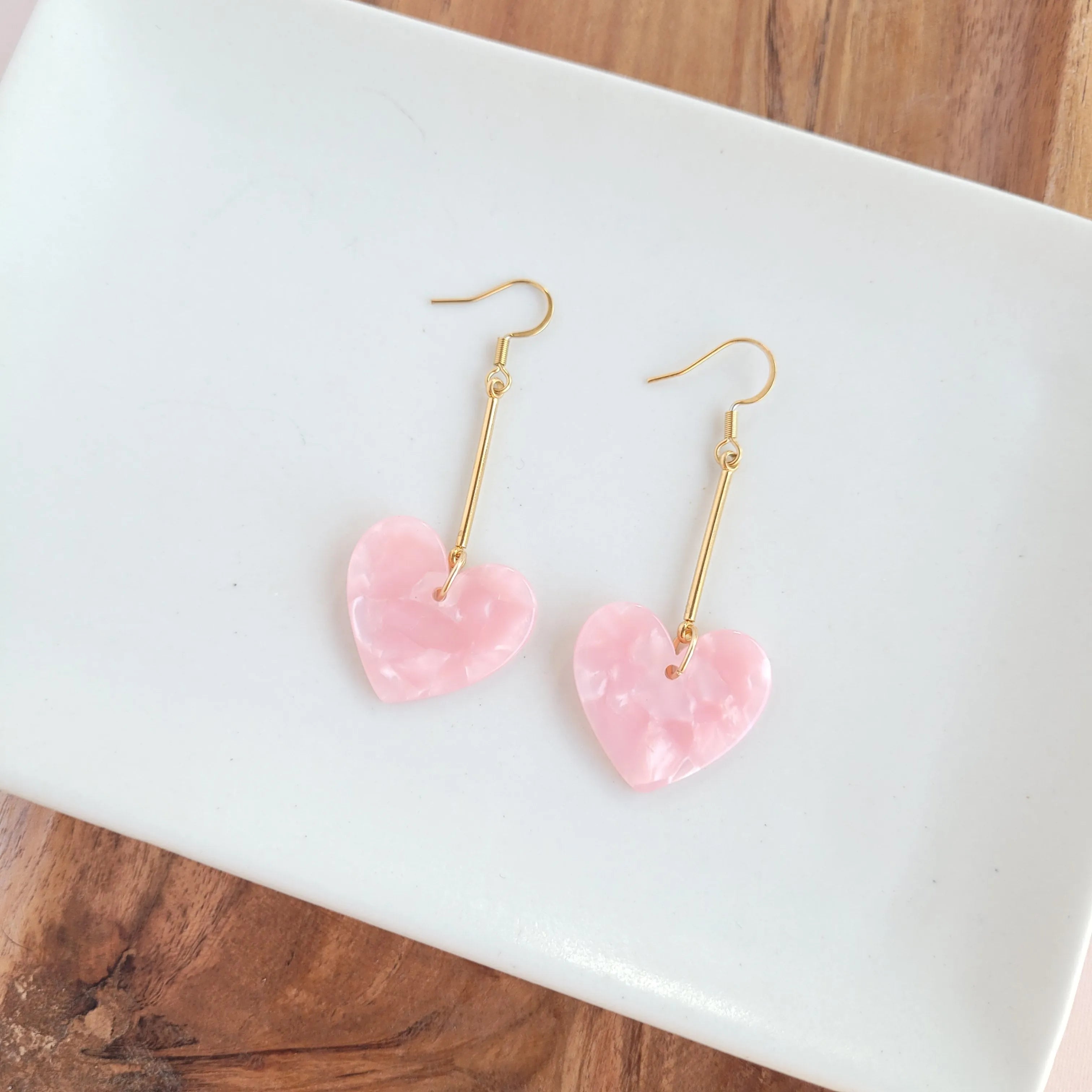 Shop Mina Heart Earrings - Pink- at Ruby Joy Boutique, a Women's Clothing Store in Pickerington, Ohio