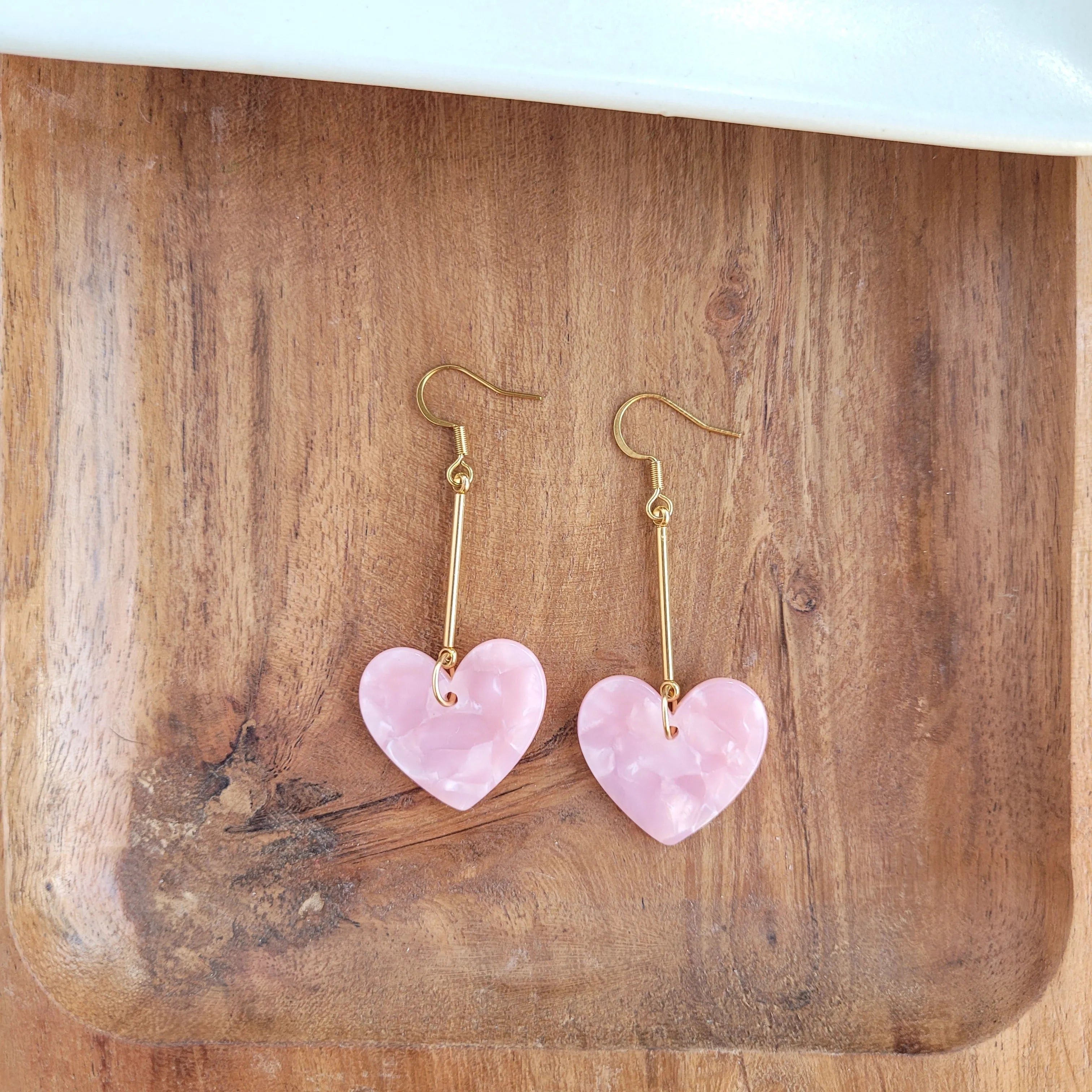 Shop Mina Heart Earrings - Pink- at Ruby Joy Boutique, a Women's Clothing Store in Pickerington, Ohio