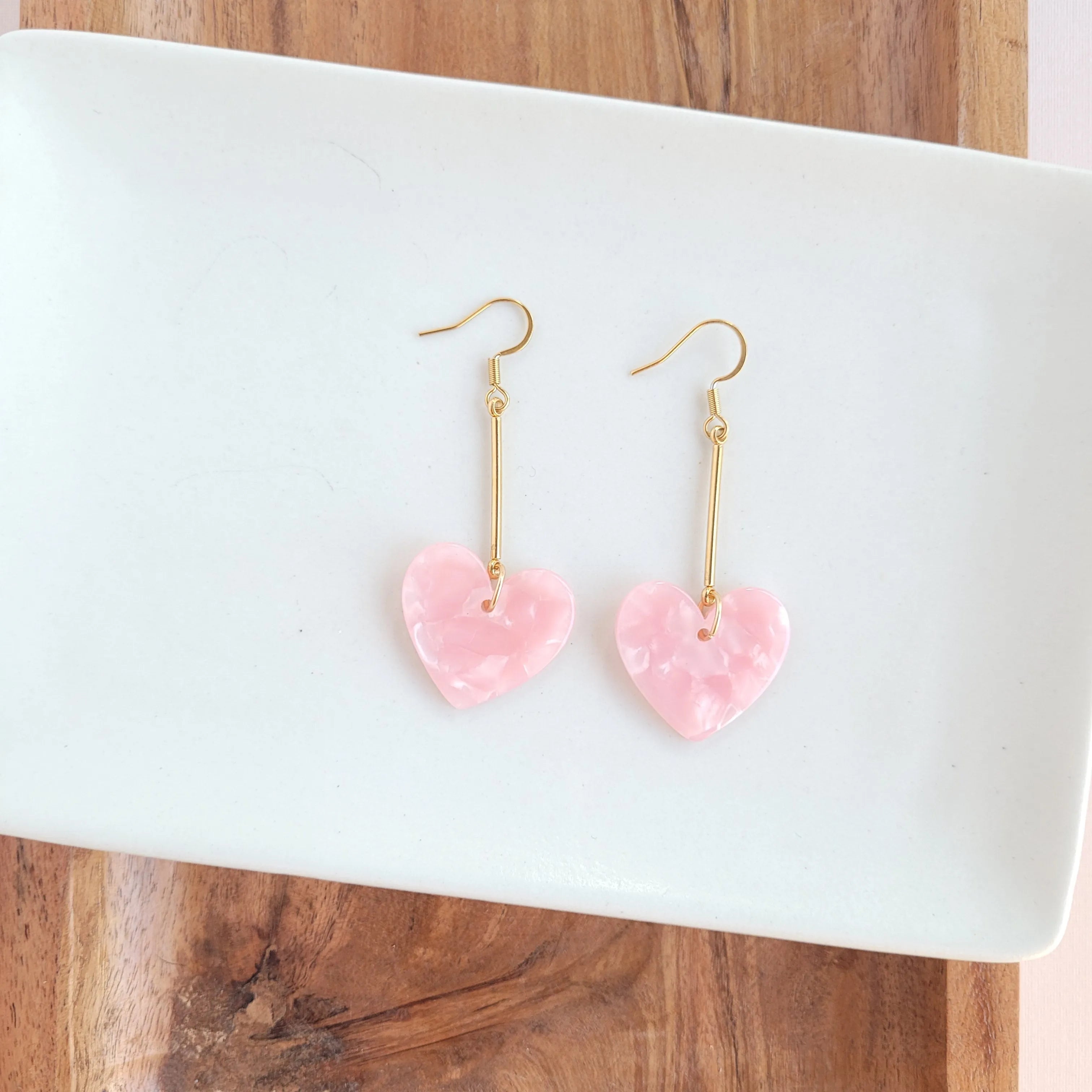 Shop Mina Heart Earrings - Pink- at Ruby Joy Boutique, a Women's Clothing Store in Pickerington, Ohio