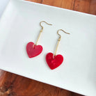 Shop Mina Heart Earrings - Red- at Ruby Joy Boutique, a Women's Clothing Store in Pickerington, Ohio
