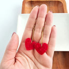 Shop Mina Heart Earrings - Red- at Ruby Joy Boutique, a Women's Clothing Store in Pickerington, Ohio
