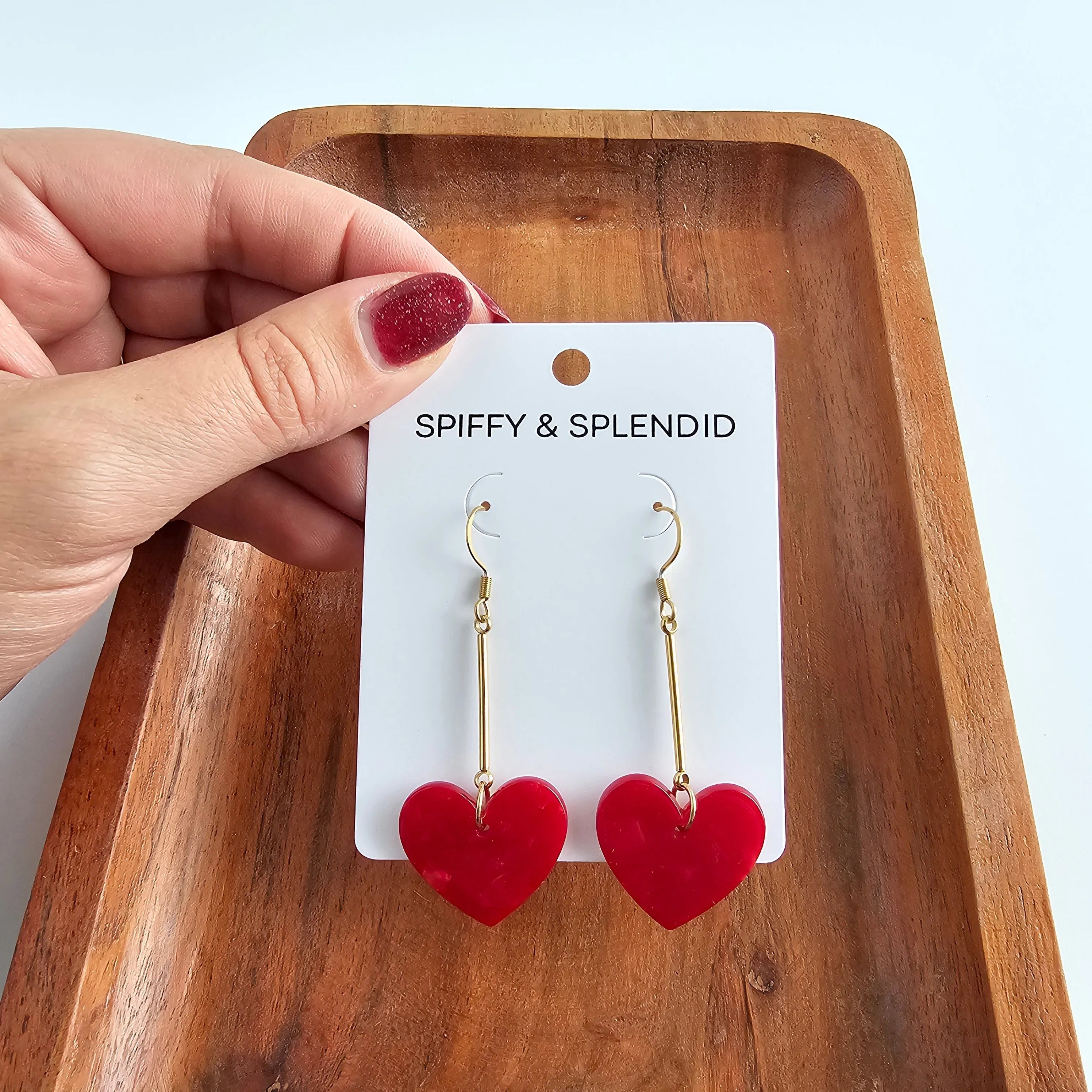 Shop Mina Heart Earrings - Red- at Ruby Joy Boutique, a Women's Clothing Store in Pickerington, Ohio