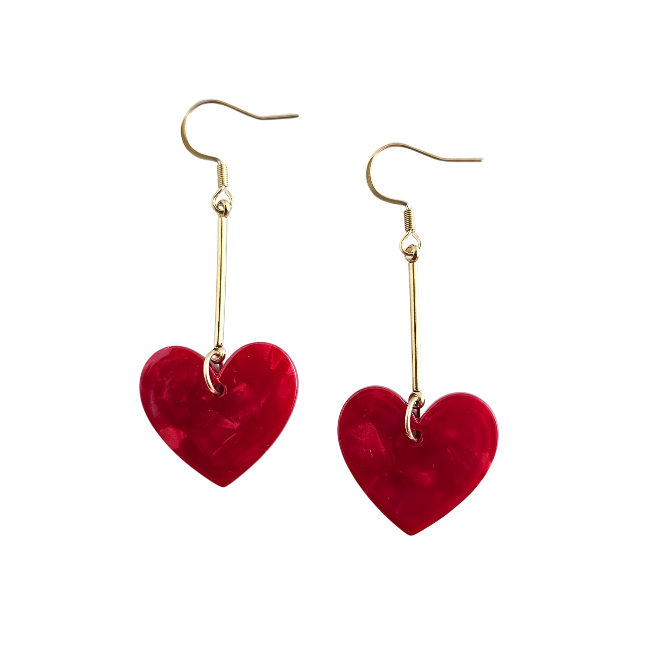 Shop Mina Heart Earrings - Red- at Ruby Joy Boutique, a Women's Clothing Store in Pickerington, Ohio