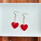 Shop Mina Heart Earrings - Red- at Ruby Joy Boutique, a Women's Clothing Store in Pickerington, Ohio