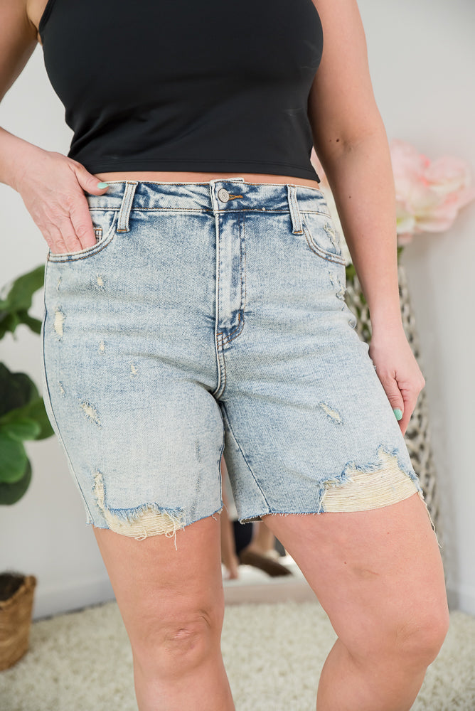 Shop Mineral Washed Boyfriend Shorts | Judy Blue-Shorts at Ruby Joy Boutique, a Women's Clothing Store in Pickerington, Ohio